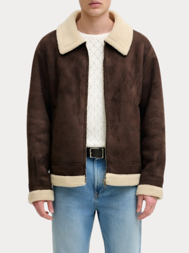 JACKET JACK & JONES JORARGOS AVIATOR CHOCOLATE BROWN