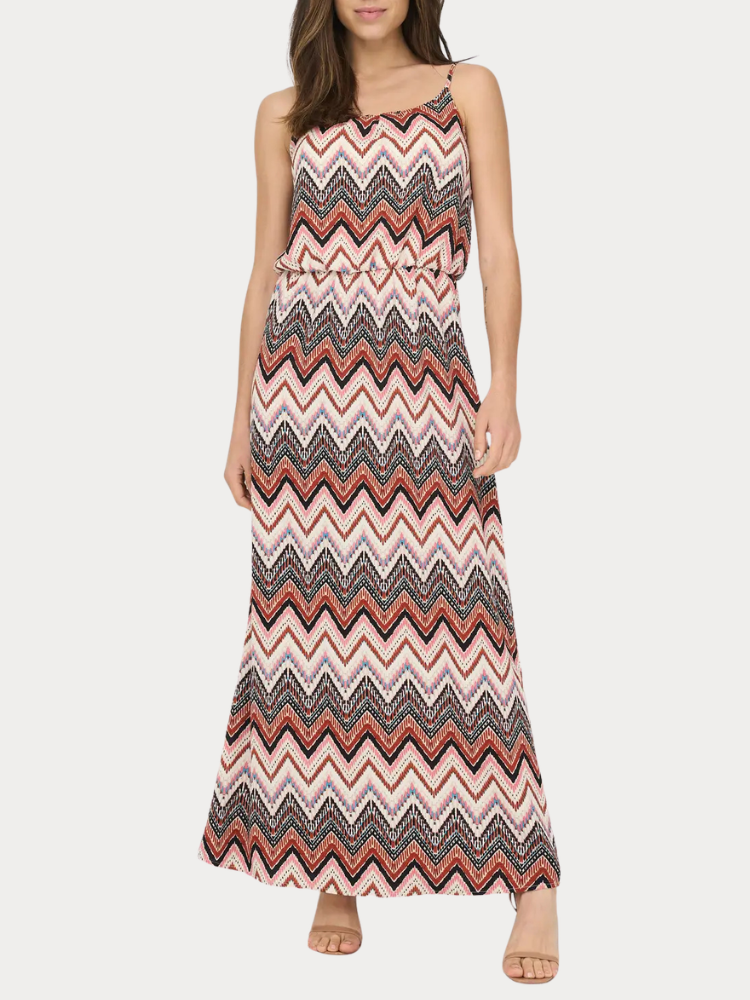 ΦΟΡΕΜΑ ONLY WINNER S/L MAXI DRESS ARABIAN ZIGZAG