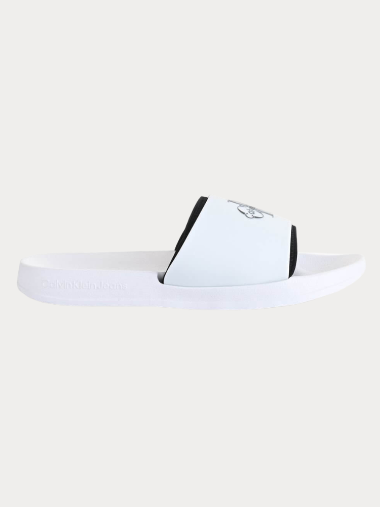 SLIDES CALVIN KLEIN RUBBER NEOPRENE BRIGHT WHITE