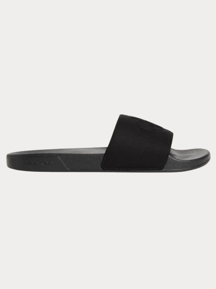 POOL SLIDES CALVIN KLEIN MONOGRAM BLACK
