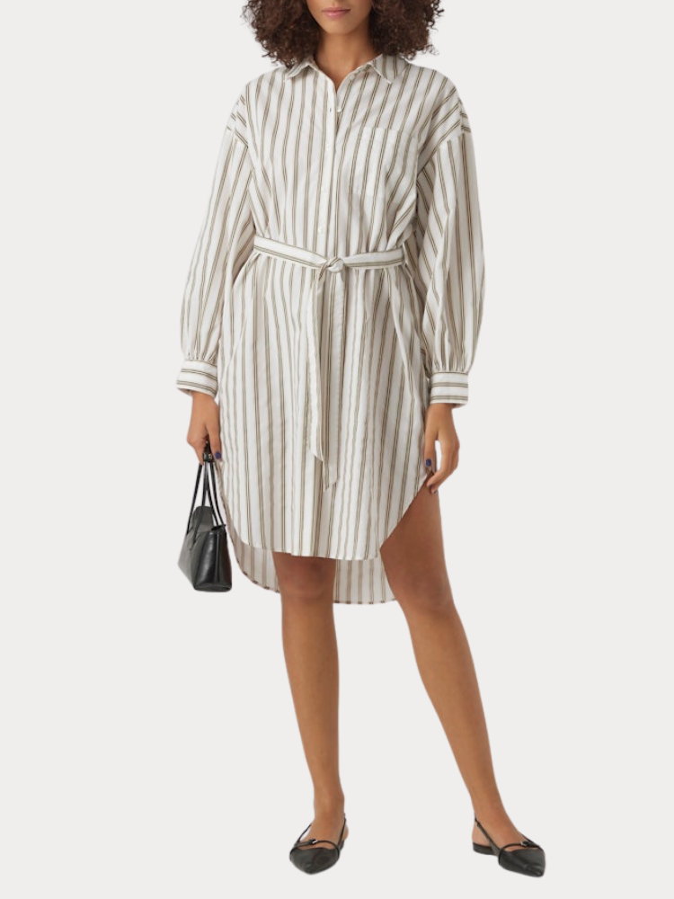 SHIRT VERO MODA VMBEA L/S LONG SHIRT DRESS WVN POP7