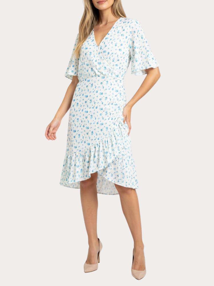 DRESS VERO MODA VMPAGE SS WRAP SHORT DRESS WVN GA WHITE