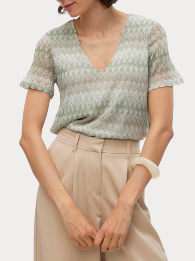 TOP VERO MODA VMDICTE SS TOP JRS GA GREEN