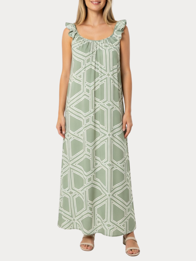 DRESS VERO MODA VMEASY JOY FRILL S/L CALF DRESS WVN GA