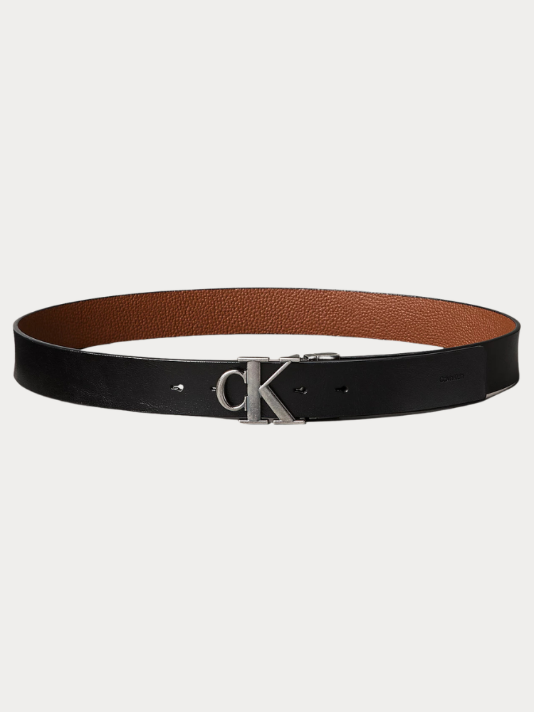 ΖΩΝΗ CALVIN KLEIN BUCKLE TUMBLED REV. BLACK TAN