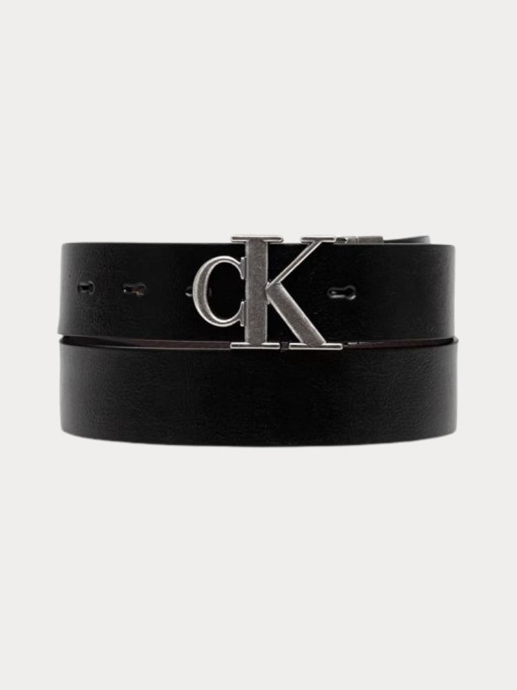 ΖΩΝΗ CALVIN KLEIN BUCKLE TUMBLED REV. BLACK BROWN