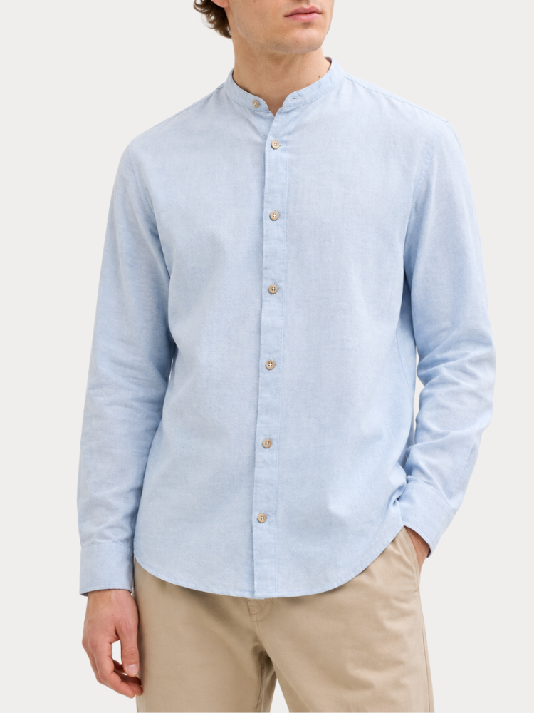 ΠΟΥΚΑΜΙΣΟ JACK&JONES 12289184-3 JJEESSENTIALS LINEN SHIRT LS CELESTIAL BLUE