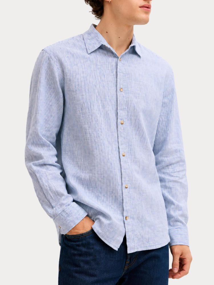 ΠΟΥΚΑΜΙΣΟ JACK&JONES JJEESSENTIALS LINEN SHIRT LS INFINITY STRIPES