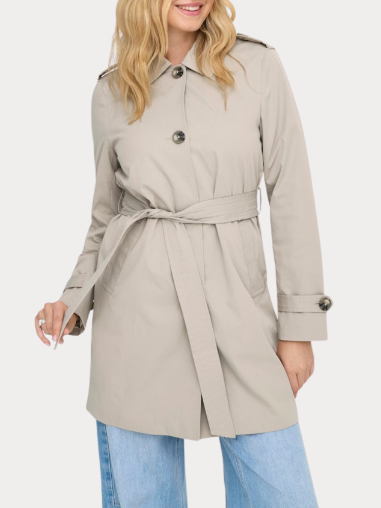TRENCHCOAT  ONLY DISA LIFE SB CC ISLAND FOSSIL BEIGE