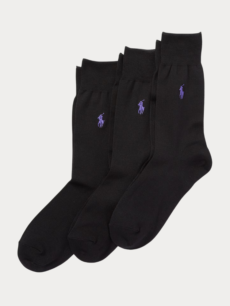 ΚΑΛΤΣΕΣ 3ΤΕΜ. POLO RALPH LAUREN MERCERIZED-SOCKS-3 PACK BLACK