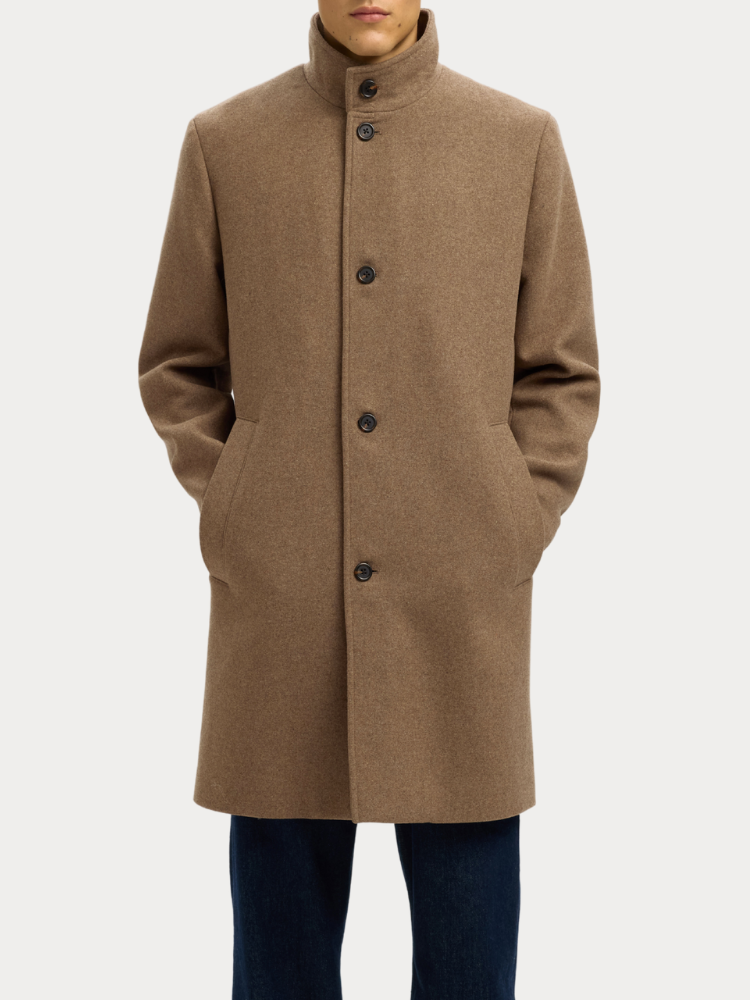 ΠΑΛΤΟ SELECTED SLHRAINAR WOOL BLEND COAT FALEN ROCK
