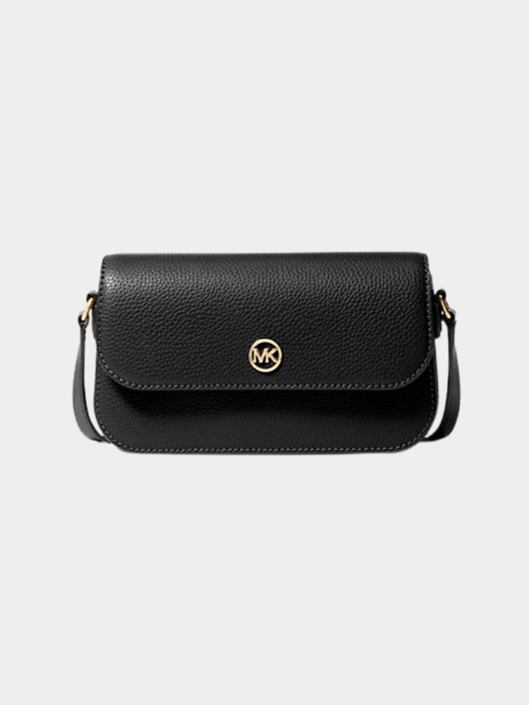 ΤΣΑΝΤΑ MICHAEL KORS BLACK MESSENGER - CROSSBODY BLACK LEATHER