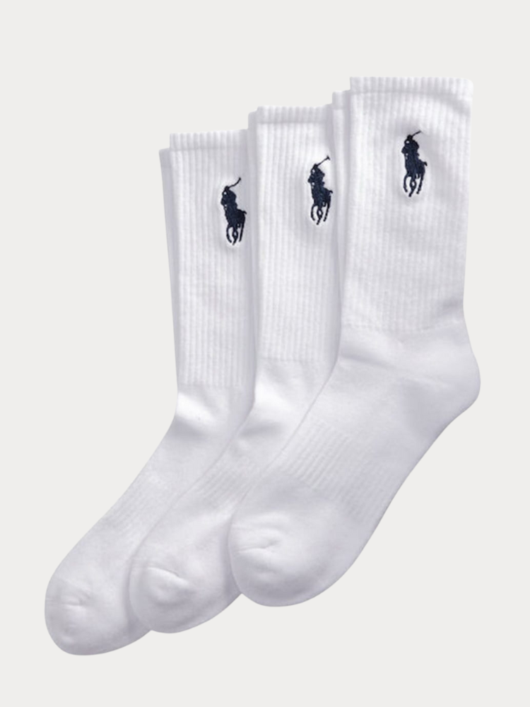 ΚΑΛΤΣΕΣ 3ΤΕΜ. POLO RALPH LAUREN COTTON-EMBR BIG PONY 3PK WHITE