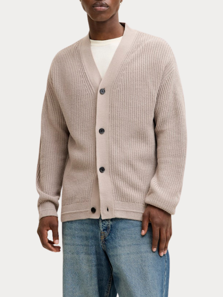 ΖΑΚΕΤΑ JACK & JONES JJCONNOR KNIT V-NECK CARDIGAN ATMOSPHERE/ BEIGE