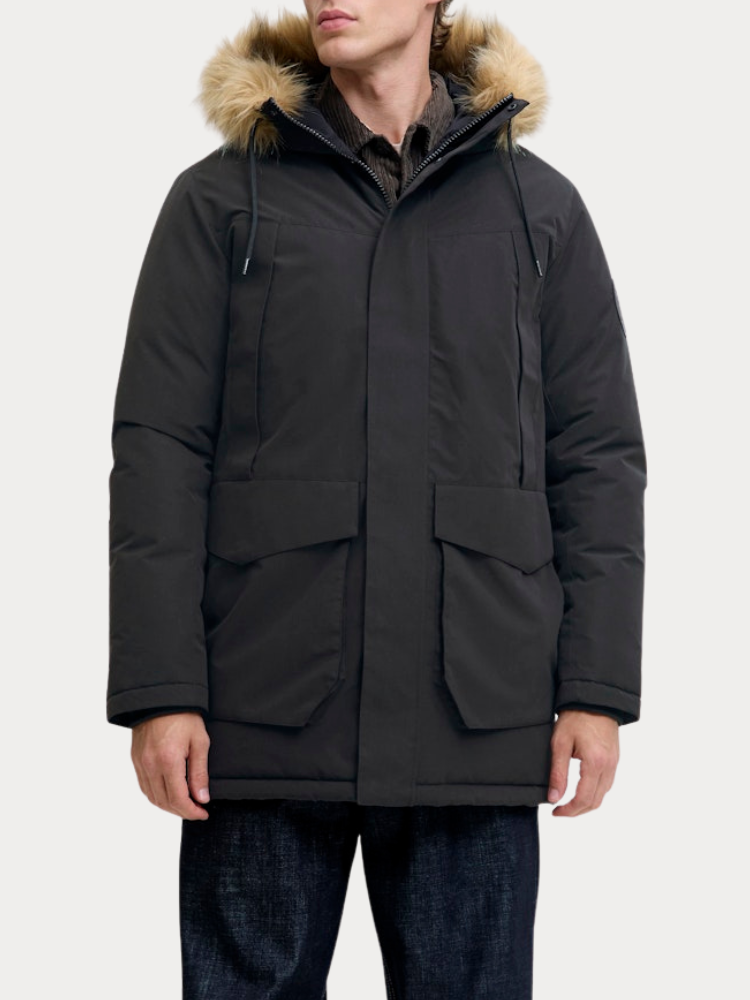 ΜΠΟΥΦΑΝ JACK & JONES JJCAMP FAUX FUR PARKA BLACK