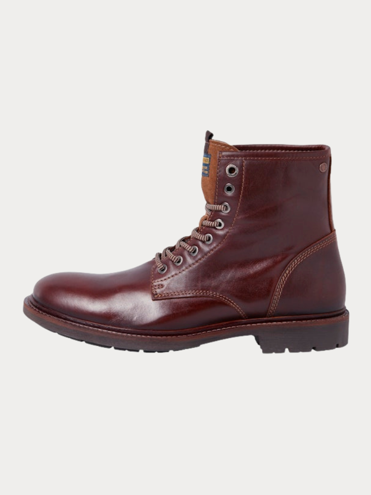 ΔΕΡΜΑΤΙΝΑ ΜΠΟΤΑΚΙΑ JACK & JONES JFWTANNER LEATHER BOOT BROWN