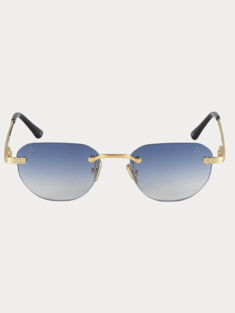 ΓΥΑΛΙΑ ΗΛΙΟΥ IRON PARIS METAL RIMLESS GOLD/BLUE