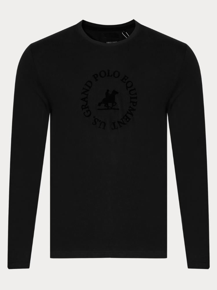 LONG-SLEEVE T-SHIRT U.S. GRAND POLO EQUIPMENT & APPAREL BLACK