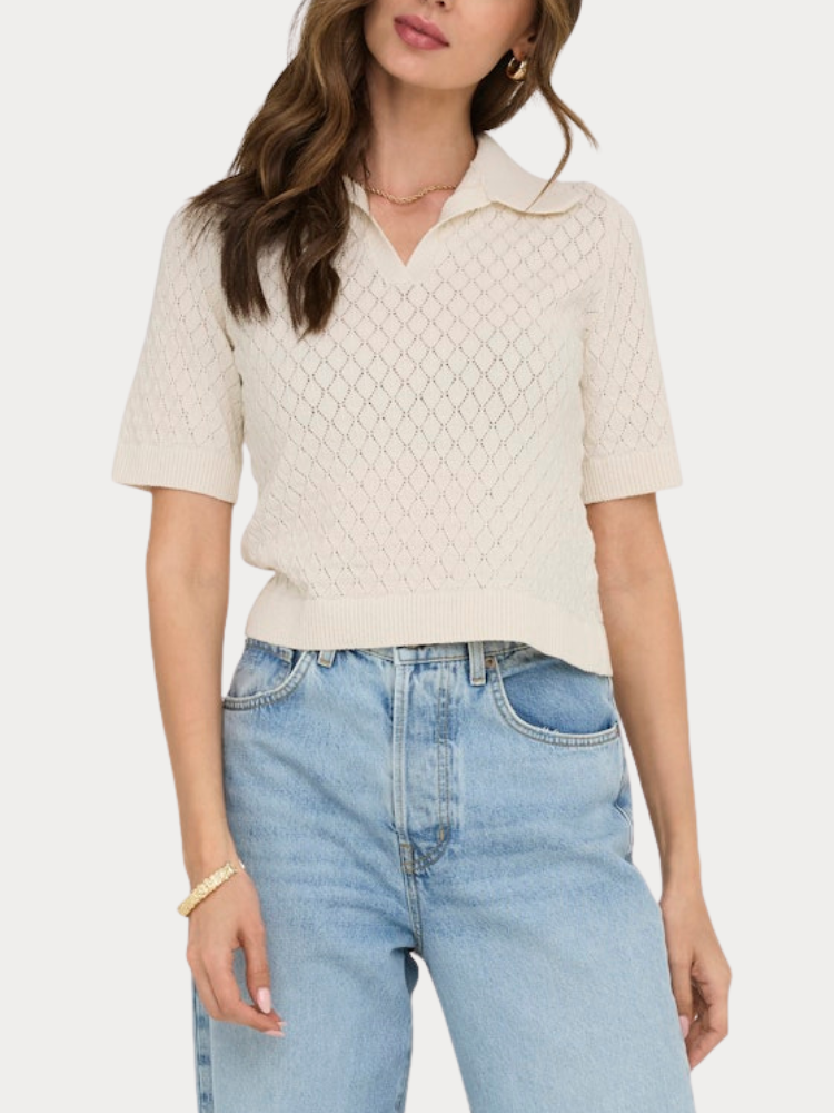 POLO ONLY COSIMA SS STRUCTURE  KNT NOOS BIRCH