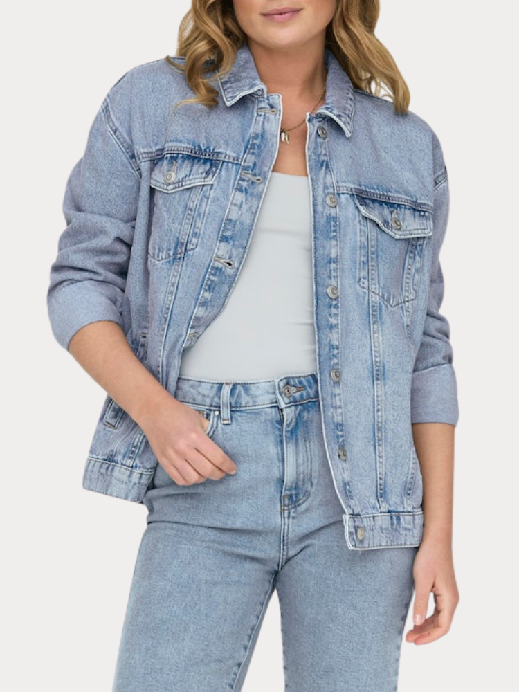 OVERSIZE JACKET ONLY OCEAN L/S JKT DNM LIGHT BLUE DENIM