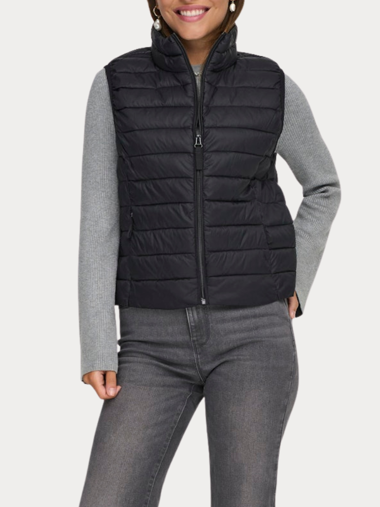 ΑΜΑΝΙΚΟ ΜΠΟΥΦΑΝ ONLY TAHIA LW QUILTED WAISTCOAT BLACK