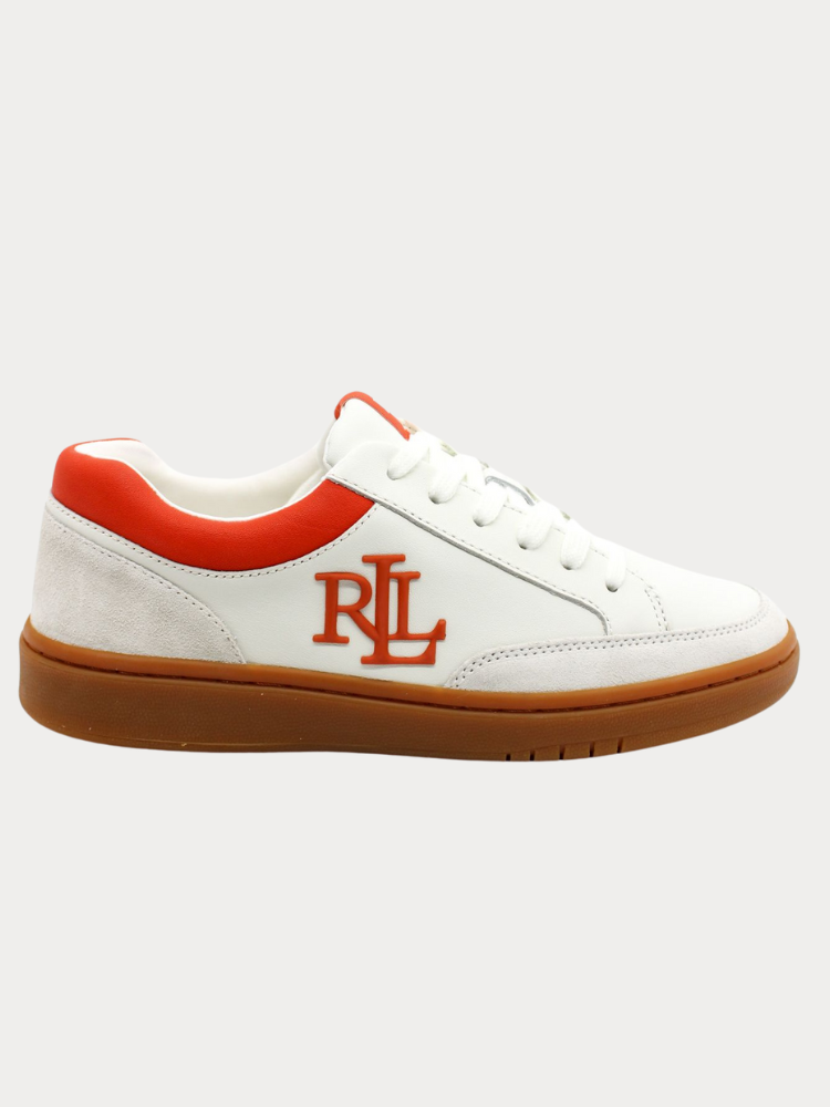 ΓΥΝΑΙΚΕΙΑ SNEAKER POLO RALPH LAUREN HAILEY VI LEATHER/SUEDE TRAINER SNOW WHITE