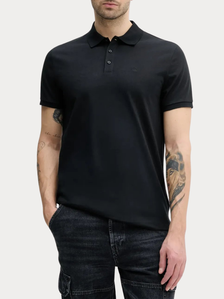 ΠΟΛΟ CALVIN KLEIN SS SMOOTH COTTON SOLID BLACK