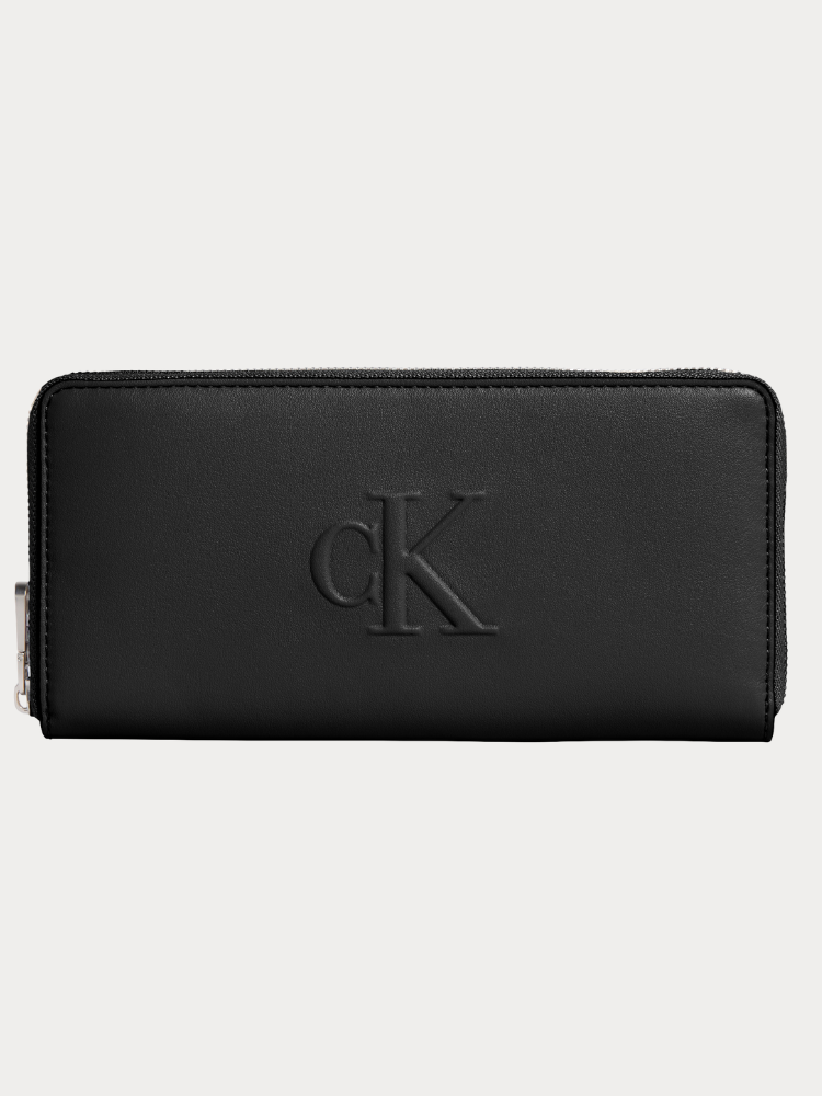 ΠΟΡΤΟΦΟΛΙ CALVIN KLEIN SCULPTED ZIP AROUND WALLET NA BLACK