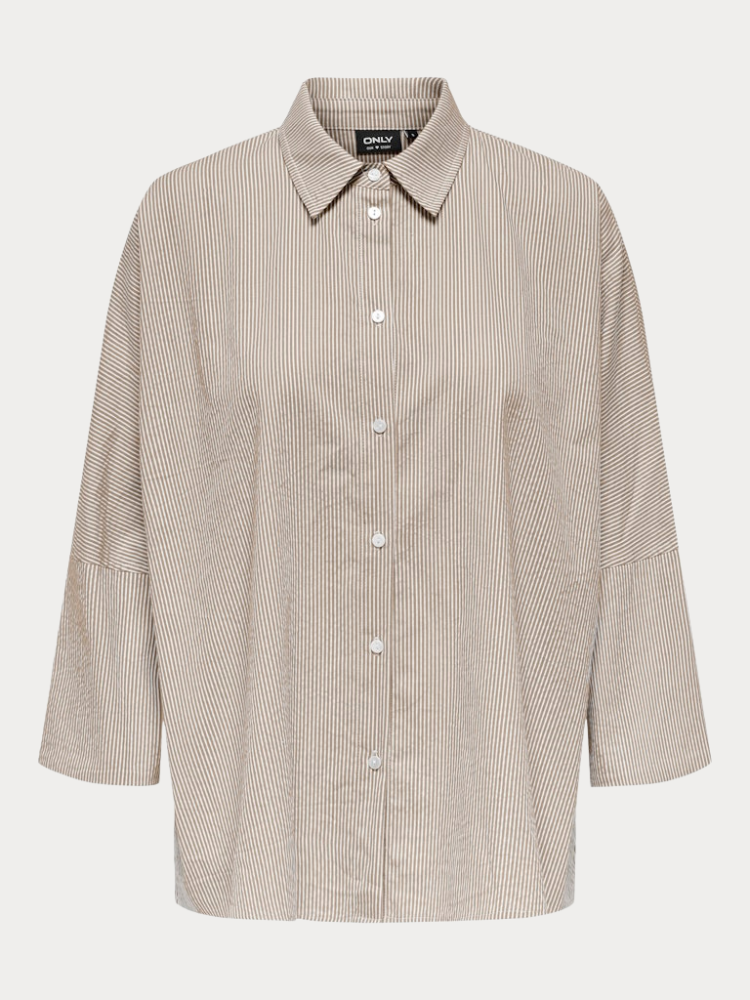 ΠΟΥΚΑΜΙΣΟ ONLY AUGUSTA WVN FEATHER GRAY/STRIPES