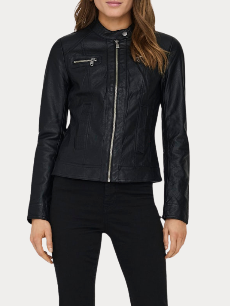 JACKET ONLY BANDIT FAUX LEATHER BIKER BLACK