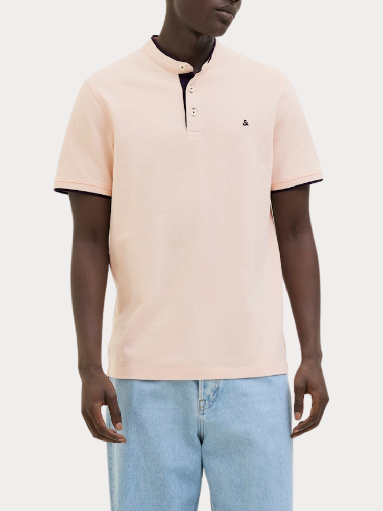 ΠΟΛΟ JACK & JONES JJEPAULOS MAO SS PEACH PARFAIT