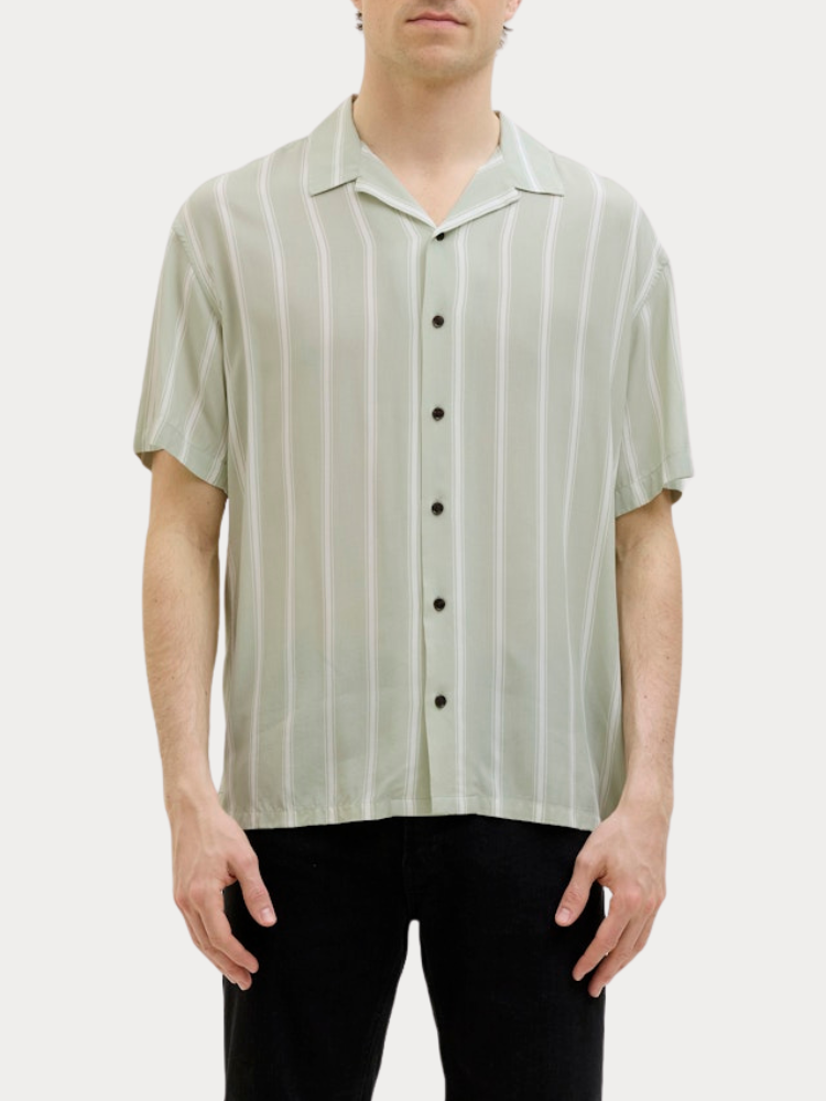 ΠΟΥΚΑΜΙΣΟ JACK & JONES JREBWATER STRIPE RESORT SS MOONBEAM