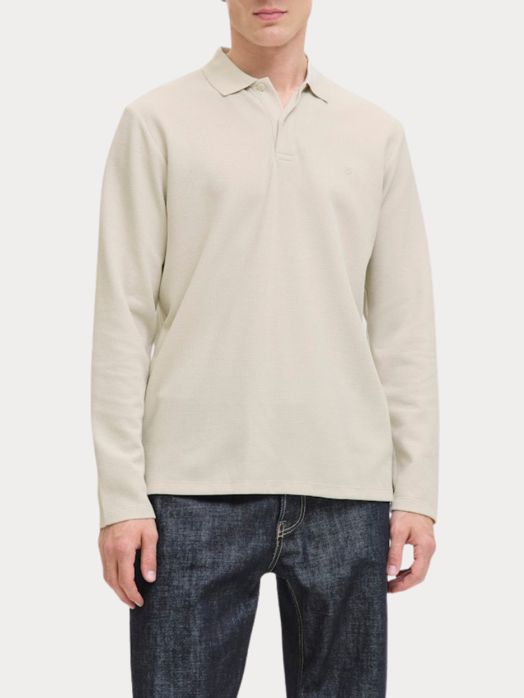 ΠΟΛΟ JACK & JONES JJEAUSTIN LS MOONBEAM