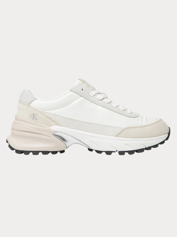 SNEAKER CALVIN KLEIN HIKE RUNNER MG NYLON PERL BRIGHT WHITE/SILVER CREAMY