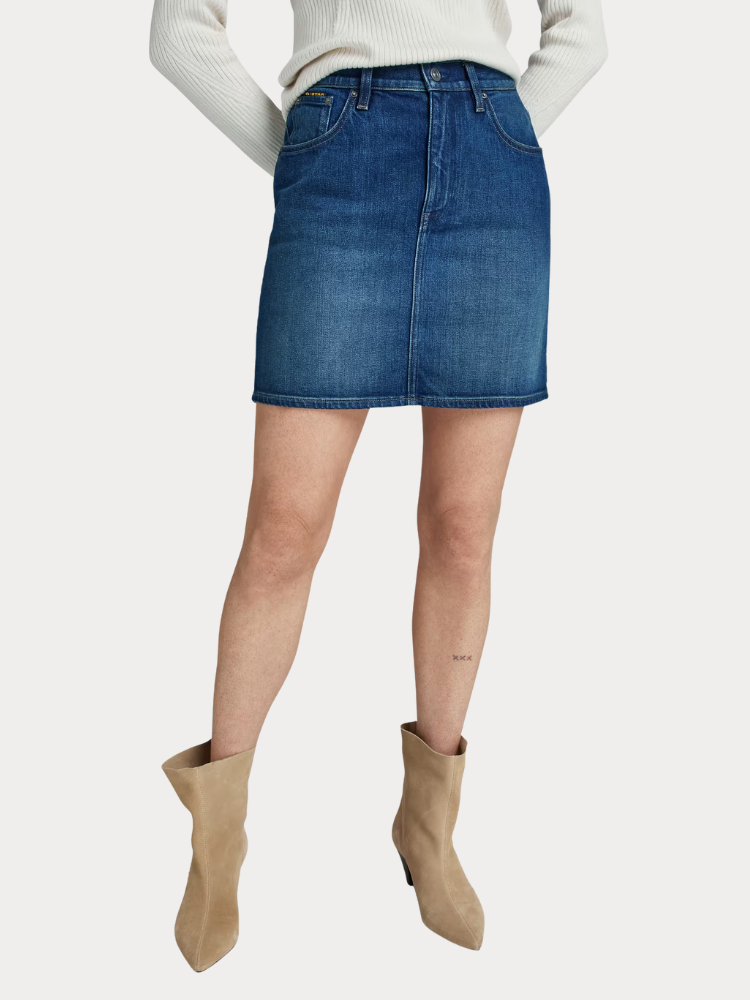 ΦΟΥΣΤΑ G-STAR VIKTORIA SHORT SKIRT CLEAN EDGE WORN IN ISOLA NIGHT