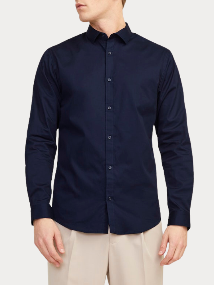 ΠΟΥΚΑΜΙΣΟ JACK & JONES JPRBLACARDIFF L/S SLIM FIT NAVY BLAZER