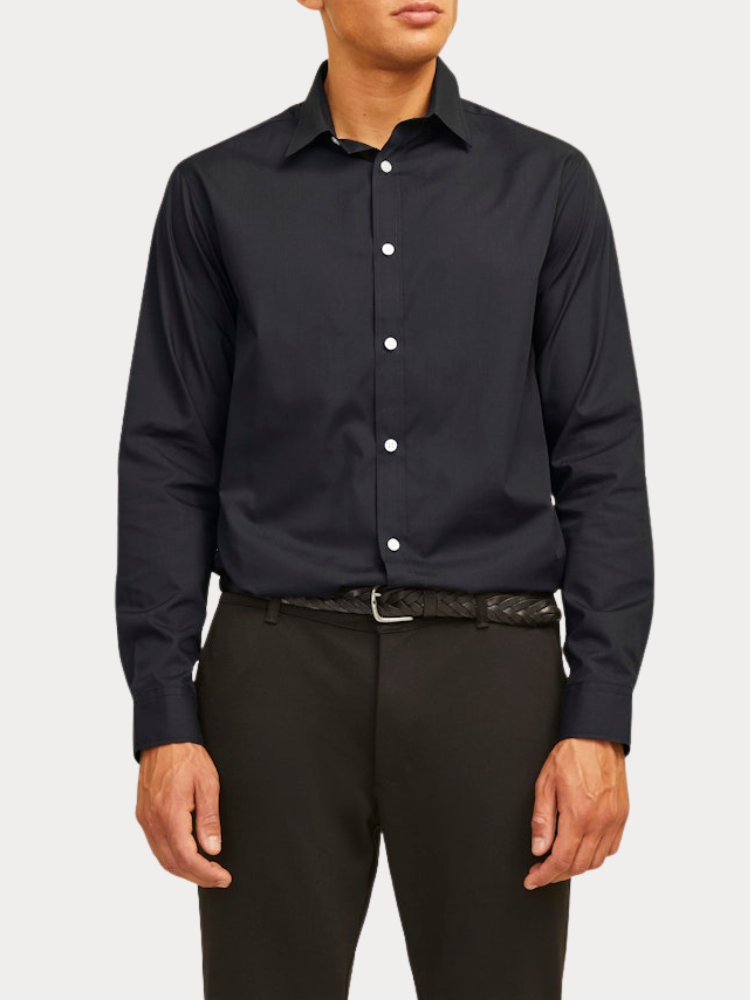 ΠΟΥΚΑΜΙΣΟ JACK & JONES JREBGAVIN SOLID SHIRT LS BLACK