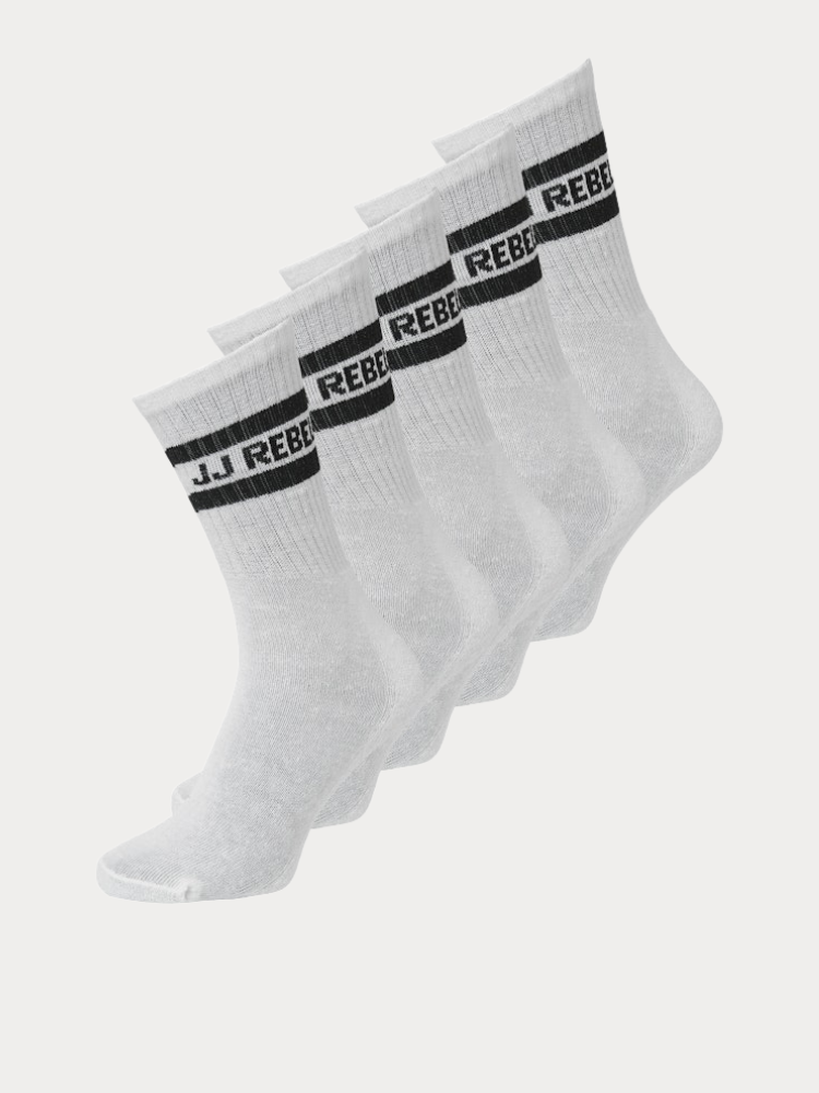 ΚΑΛΤΣΕΣ 5ΤΕΜ. JACK & JONES JREBREBEL LOGO TENNIS SOCKS WHITE