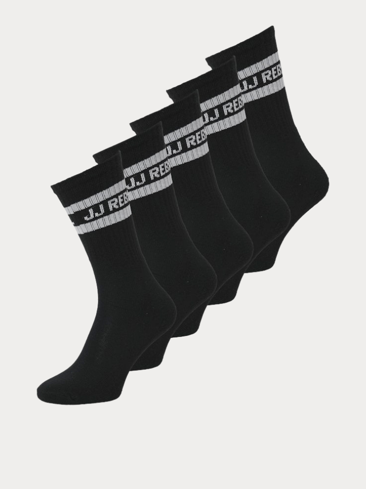 ΚΑΛΤΣΕΣ 5ΤΕΜ. JACK & JONES JREBREBEL LOGO TENNIS SOCKS BLACK