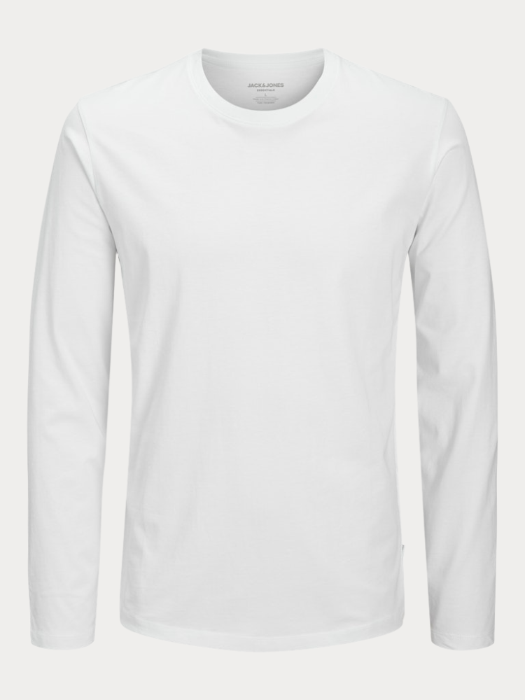 LONG SLEEVE JACK & JONES JJEORGANIC BASIC TEE LS O-NECK WHITE
