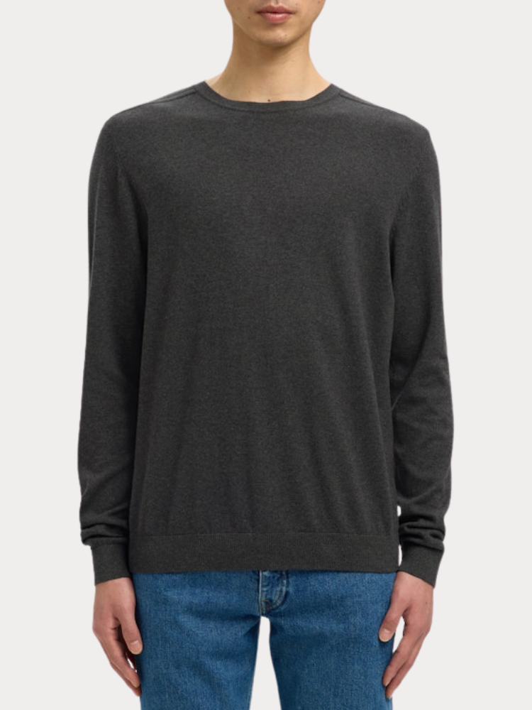 ΠΛΕΚΤΟ SELECTED SLHBERG CREW NECK ANTHRACITE