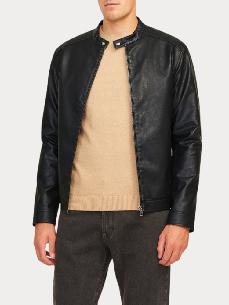 JACKET JACK & JONES JREBCALEB PU BLACK