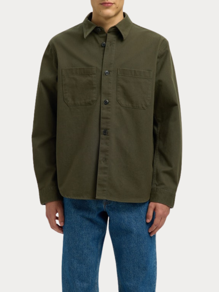 OVERSHIRT SELECTED SLHTRAVIS TWILL LS FOREST NIGHT