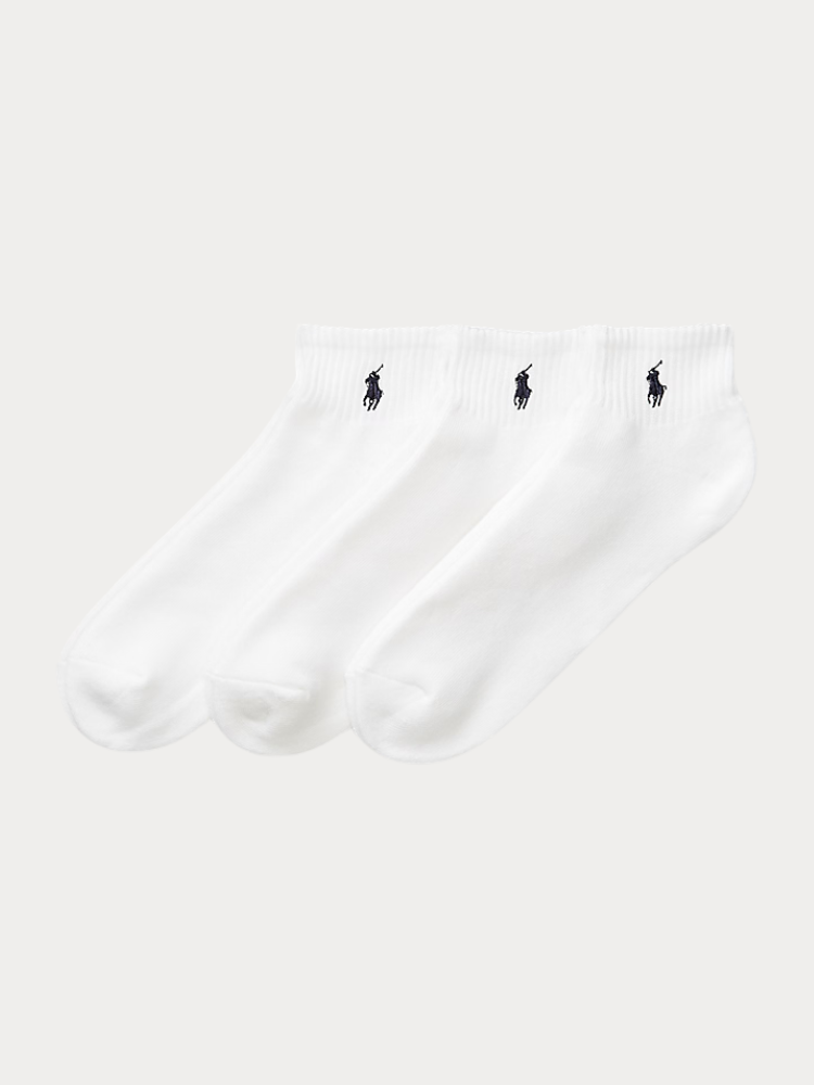 QUARTER-SOCKS-3 PACK POLO RALPH LAUREN WHITE
