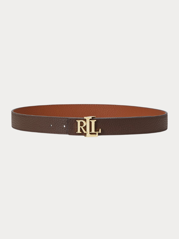 ΔΕΡΜΑΤΙΝΗ ΖΩΝΗ POLO RALPH LAUREN REV LRL 30-BELT-MEDIUM ΚΑΦΕ ΤΑΜΠΑ