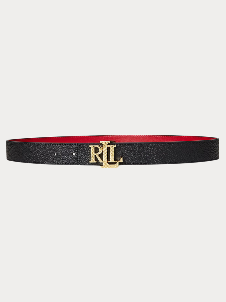 ΖΩΝΗ POLO RALPH LAUREN REV LRL 30-BELT-MEDIUM BLACK/FESTIVE RED