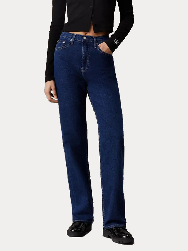 TZIN CALVIN KLEIN HIGH RISE STRAIGHT DENIM DARK BLUE