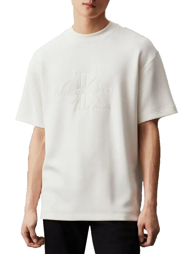 T-SHIRT CALVIN KLEIN RELAXED SCUBA MONOGRAM IVORY