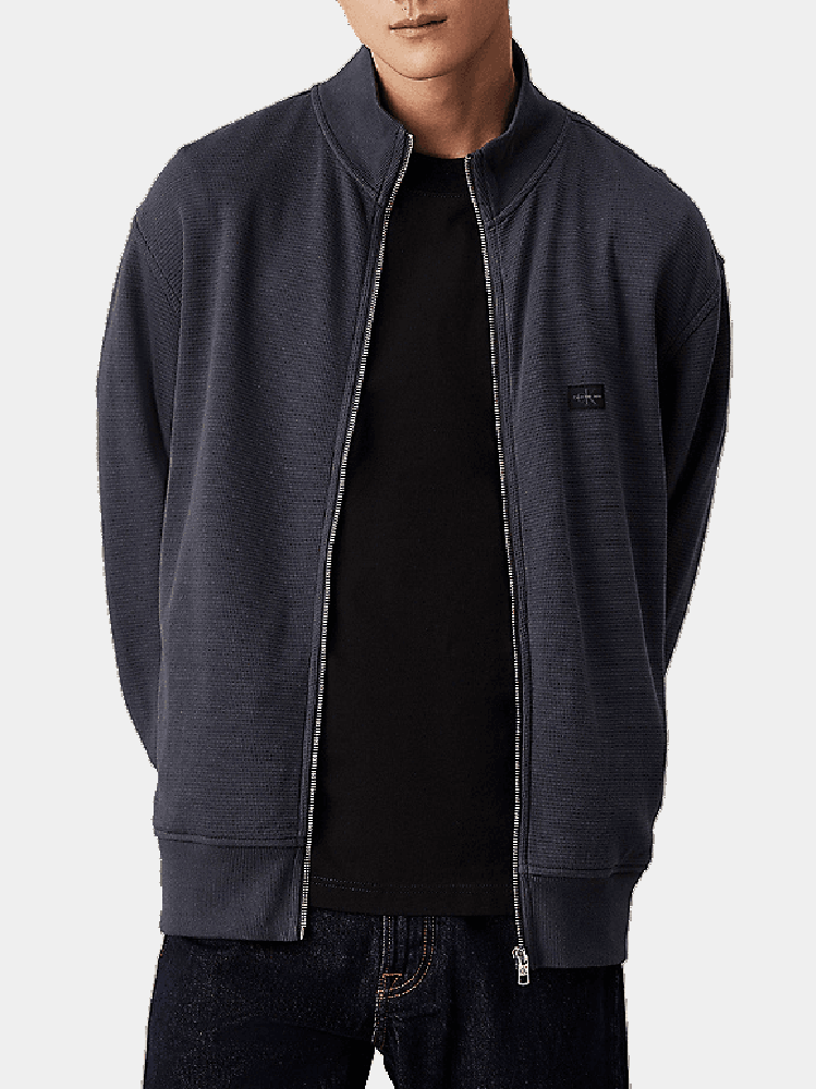 ΖΑΚΕΤΑ CALVIN KLEIN WOVEN LABEL WAFFLE JACKET EBONY