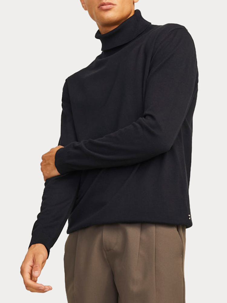 ΖΙΒΑΓΚΟ JACK & JONES JJEBASIC KNIT ROLL NECK BLACK
